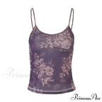 Y2k Mesh Sheer Floral T-Shirts