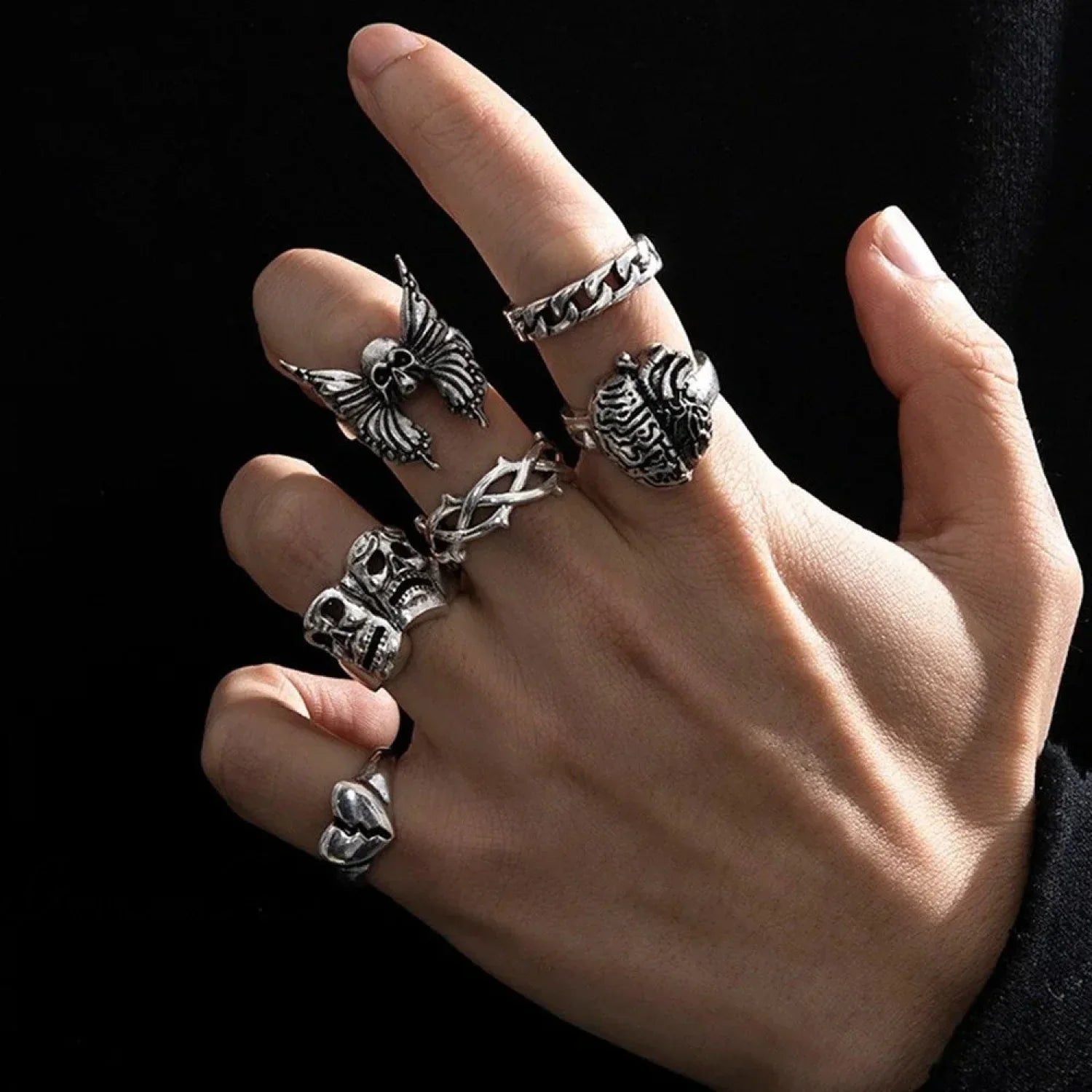 Y2K Rebel Rap Gothic Spider Ring