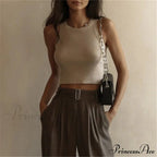 Y2K Sleeveless Knitted Crop Tops