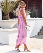 You Are Loved Ruched Strap Maxi Dress Lavender