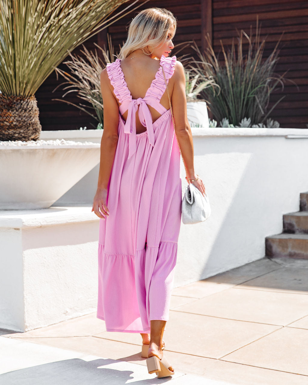 You Are Loved Ruched Strap Maxi Dress Lavender