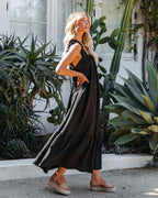 You Are Loved Ruched Strap Maxi Dress Black