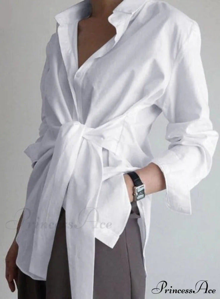 ZANZE SELF-TIE SHIRT - Plus Size