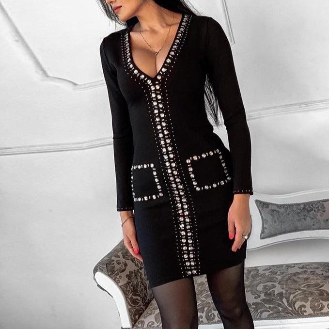 Zelia Embellished Long Sleeves Mini Dress