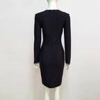 Zelia Embellished Long Sleeves Mini Dress