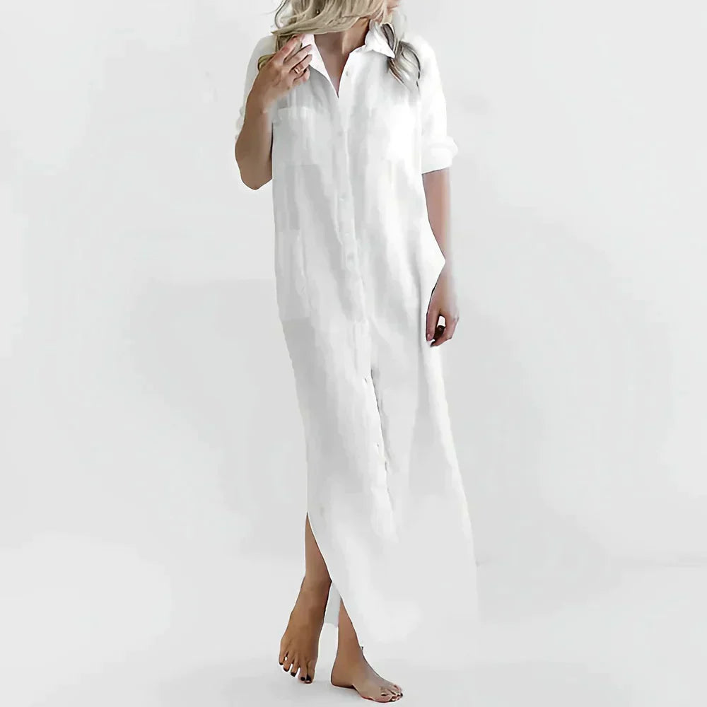 Glenda Minimalist Long Summer Dress Designer Edit