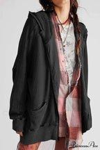 Zipper Waffle Hoodie