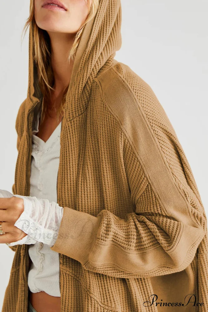 Zipper Waffle Hoodie