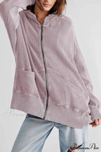 Zipper Waffle Hoodie