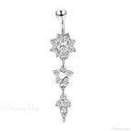 Zircon Bloom Dangle Gothic Belly Ring