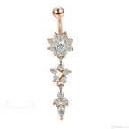 Zircon Bloom Dangle Gothic Belly Ring