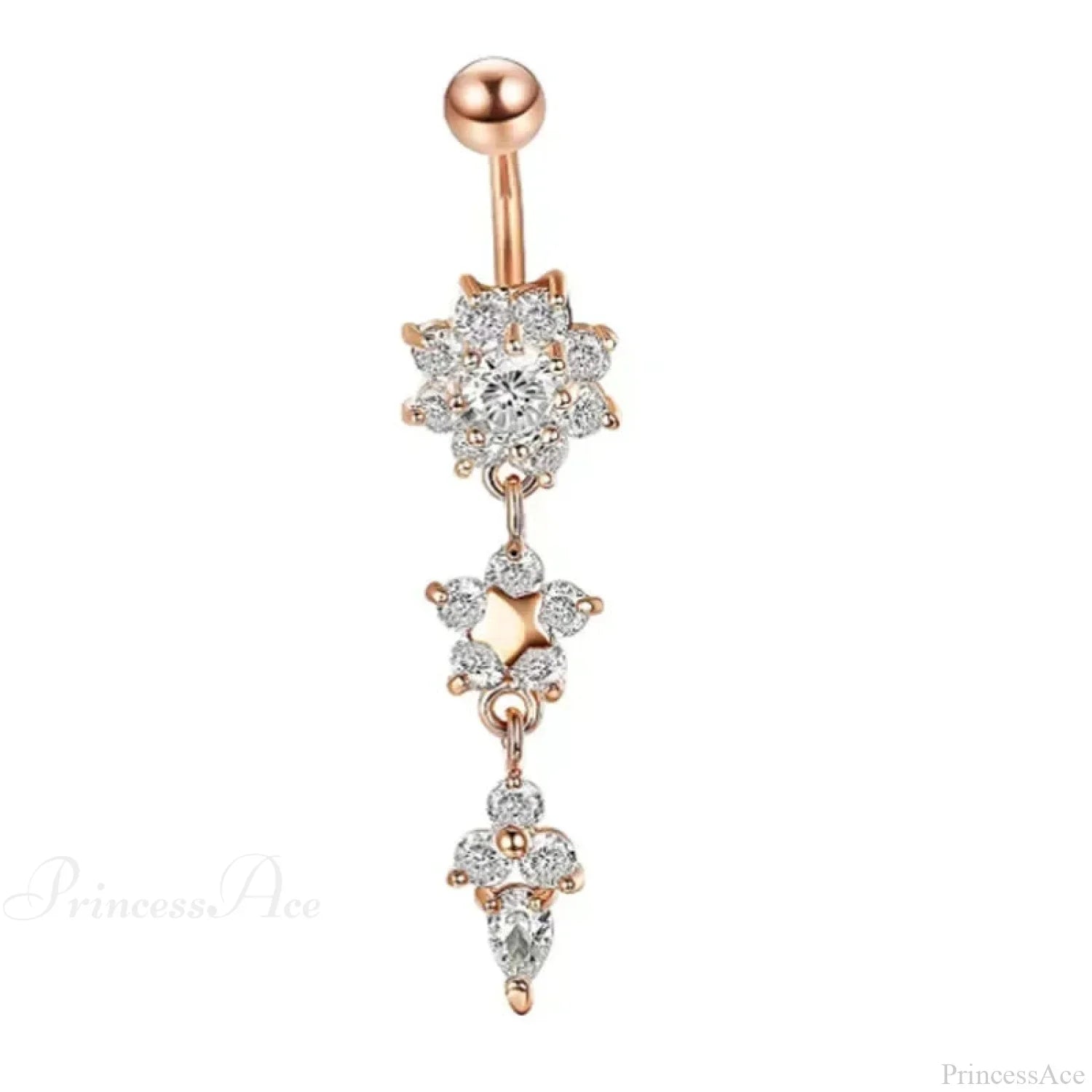 Zircon Bloom Dangle Gothic Belly Ring