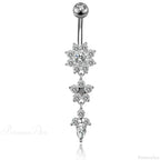 Zircon Bloom Dangle Gothic Belly Ring
