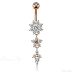 Zircon Bloom Dangle Gothic Belly Ring