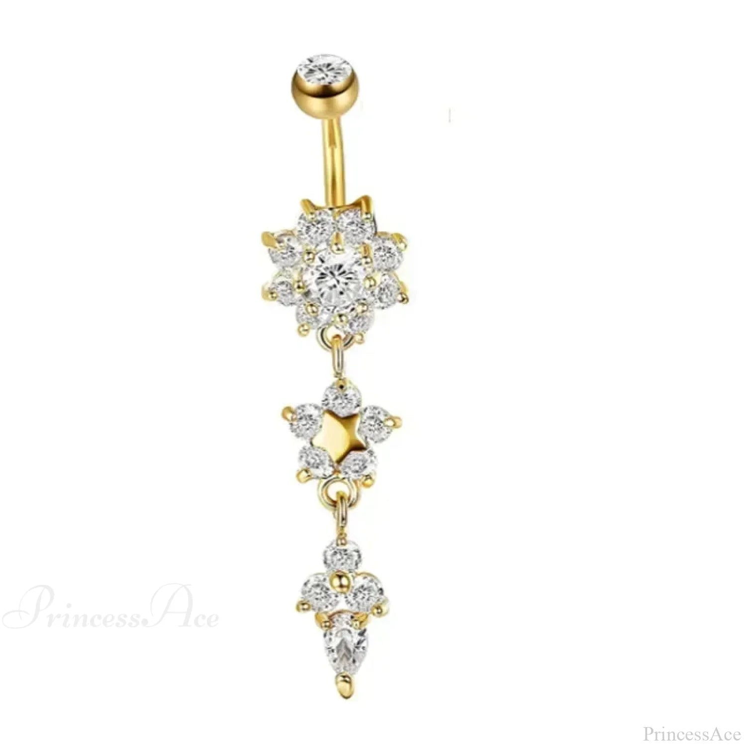 Zircon Bloom Dangle Gothic Belly Ring