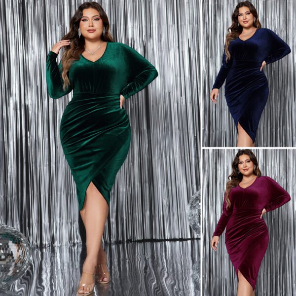 Elegant High-Waisted Mermaid Dress with Long Sleeves