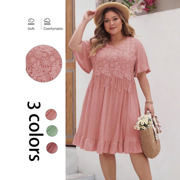 Bohemian Chic Plus Size Dress with Fringe Design