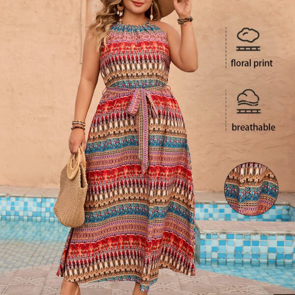 Floral Print Maxi Dress Sleeveless Boho Style