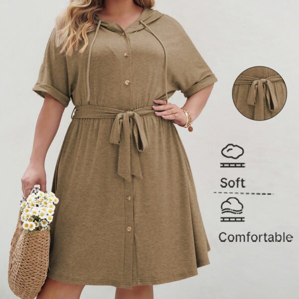Solid Color Hooded Dress Casual Elegant Maxi Dress
